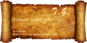 Tolnai Győző névjegykártya